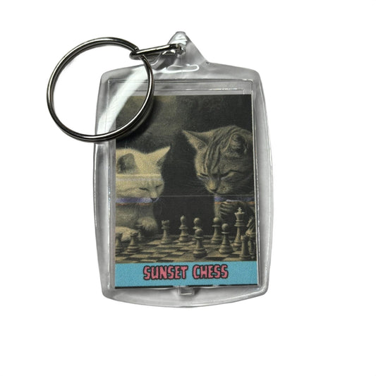 Kittens Game - Chess  Photo Keychain