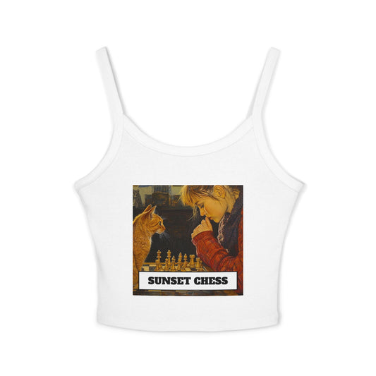Woman & Her Cat -  Women's White Tank Top