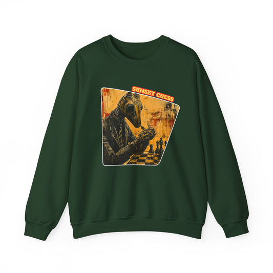 Creature Plays Chess - Green Chess Crewneck Sweater