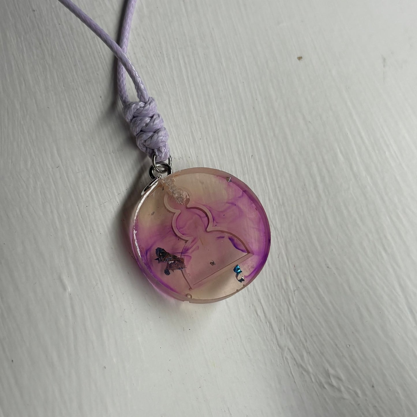 Cosmic Pink Pawn - Handmade Resin Chess Necklace