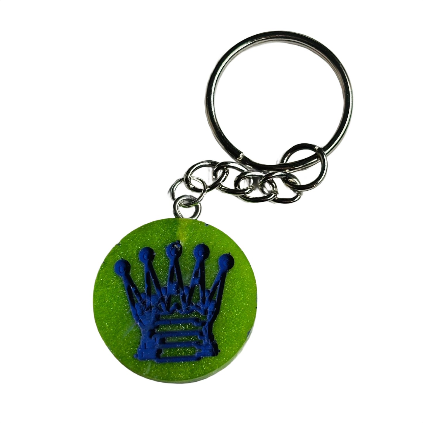 Lime Green Purple Queen - Handmade Resin Keychain