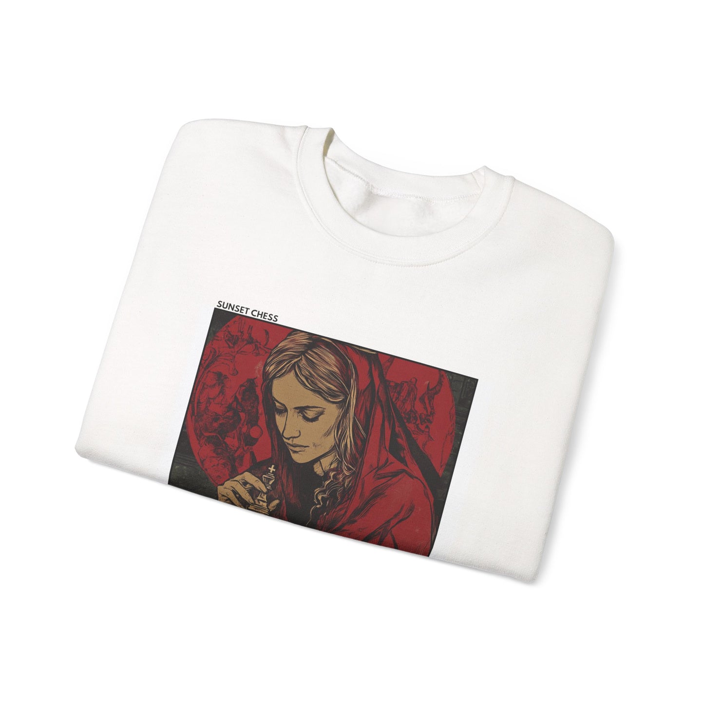 The Queen's Sacrifice - White Chess Crewneck Sweater