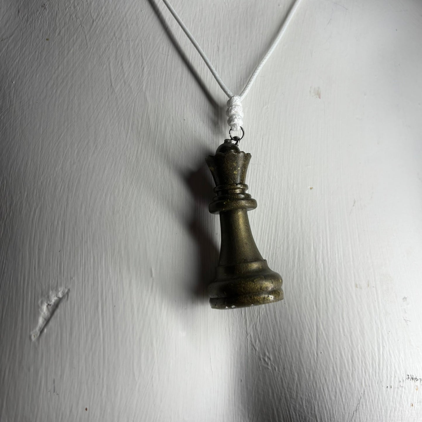 Vintage Green Queen - Handmade Resin Chess Necklace