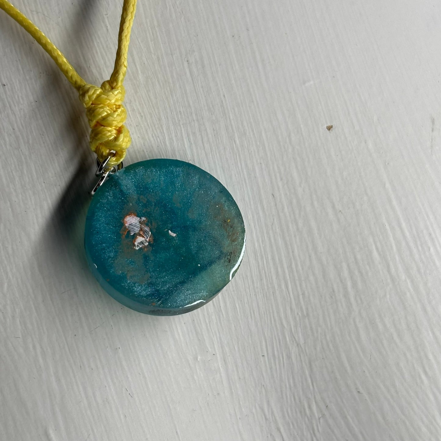 Seaside Blue Pawn - Handmade Resin Chess Necklace