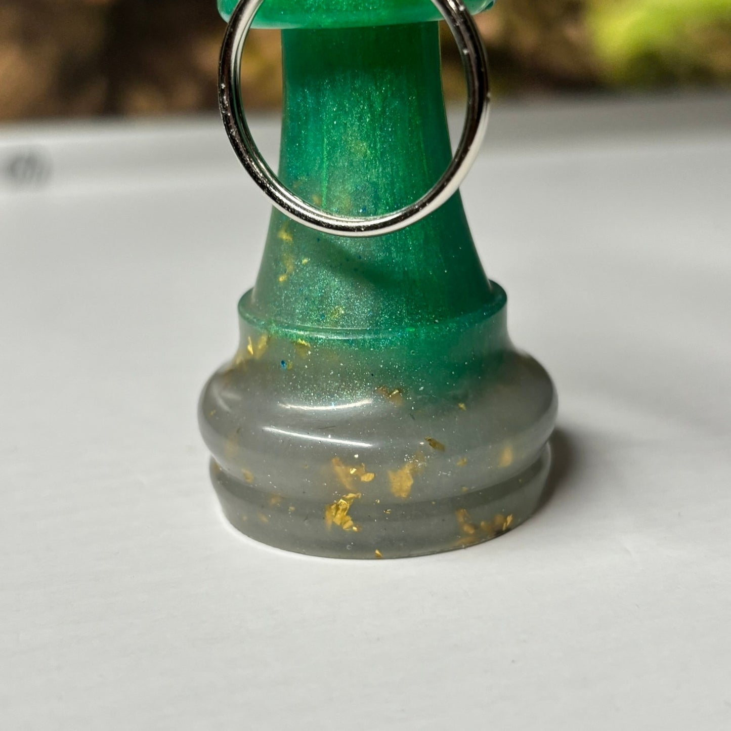 Solid Royalty Green Queen - Handmade Resin Keychain - Large Edition