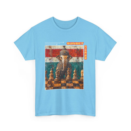 Battle Elephant - Sky Blue Chess T Shirt
