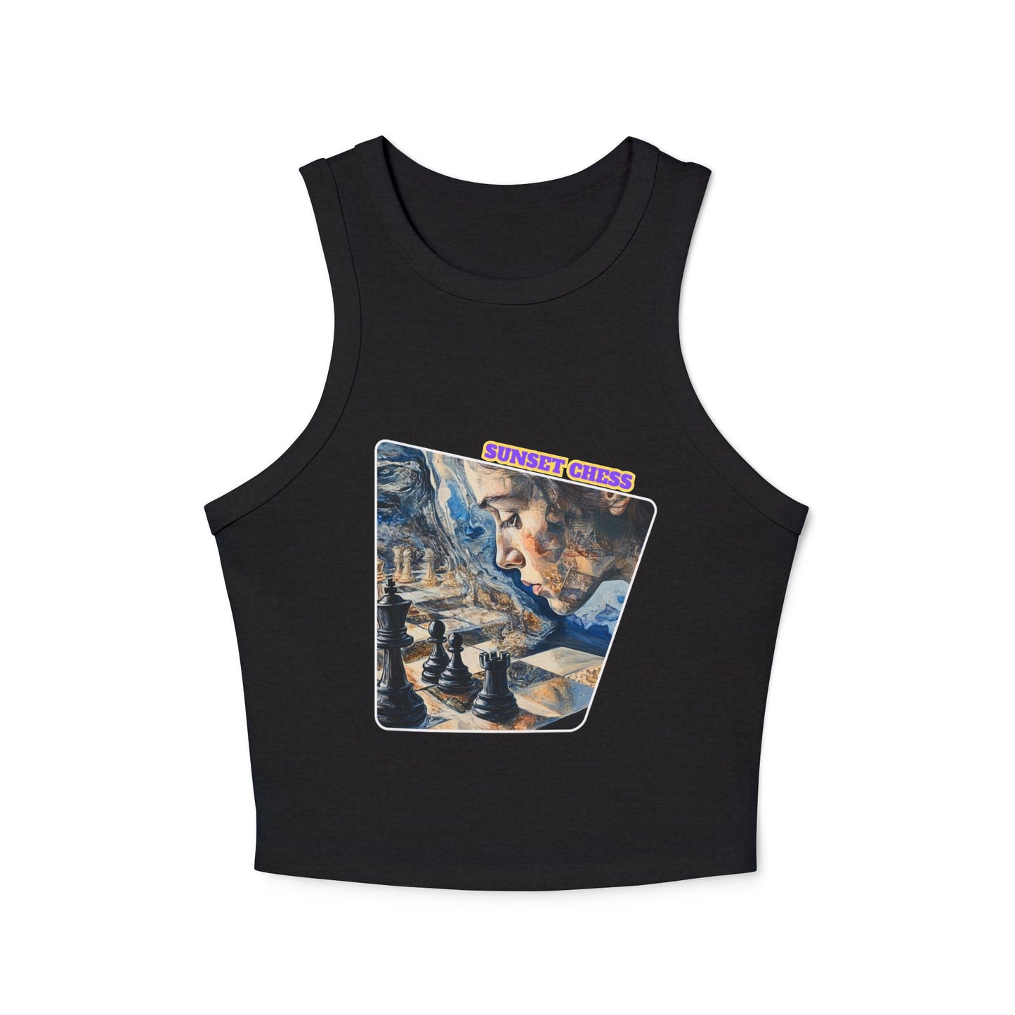 Clouded Judgement - Women's Black Chess Tank Top