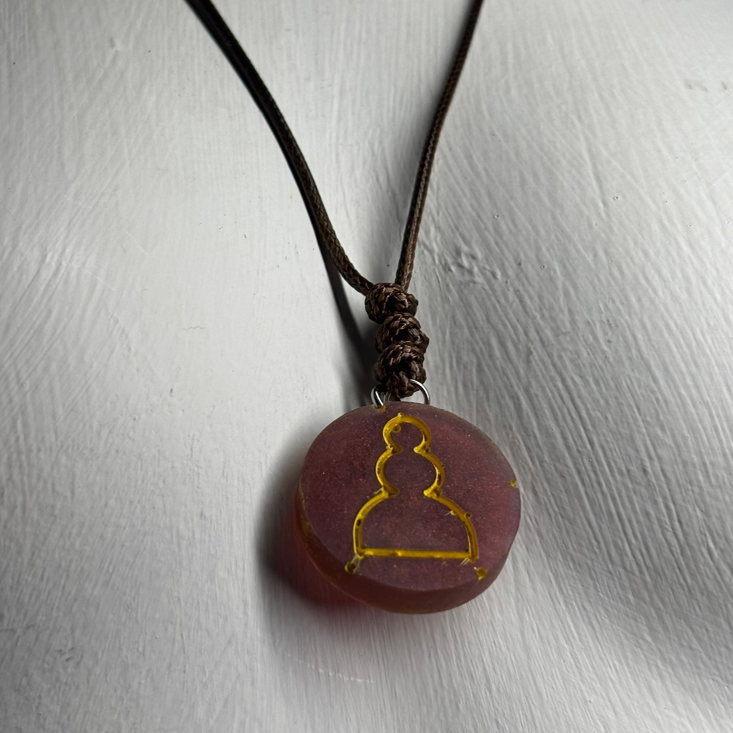 Royal Red Pawn - Handmade Resin Chess Necklace