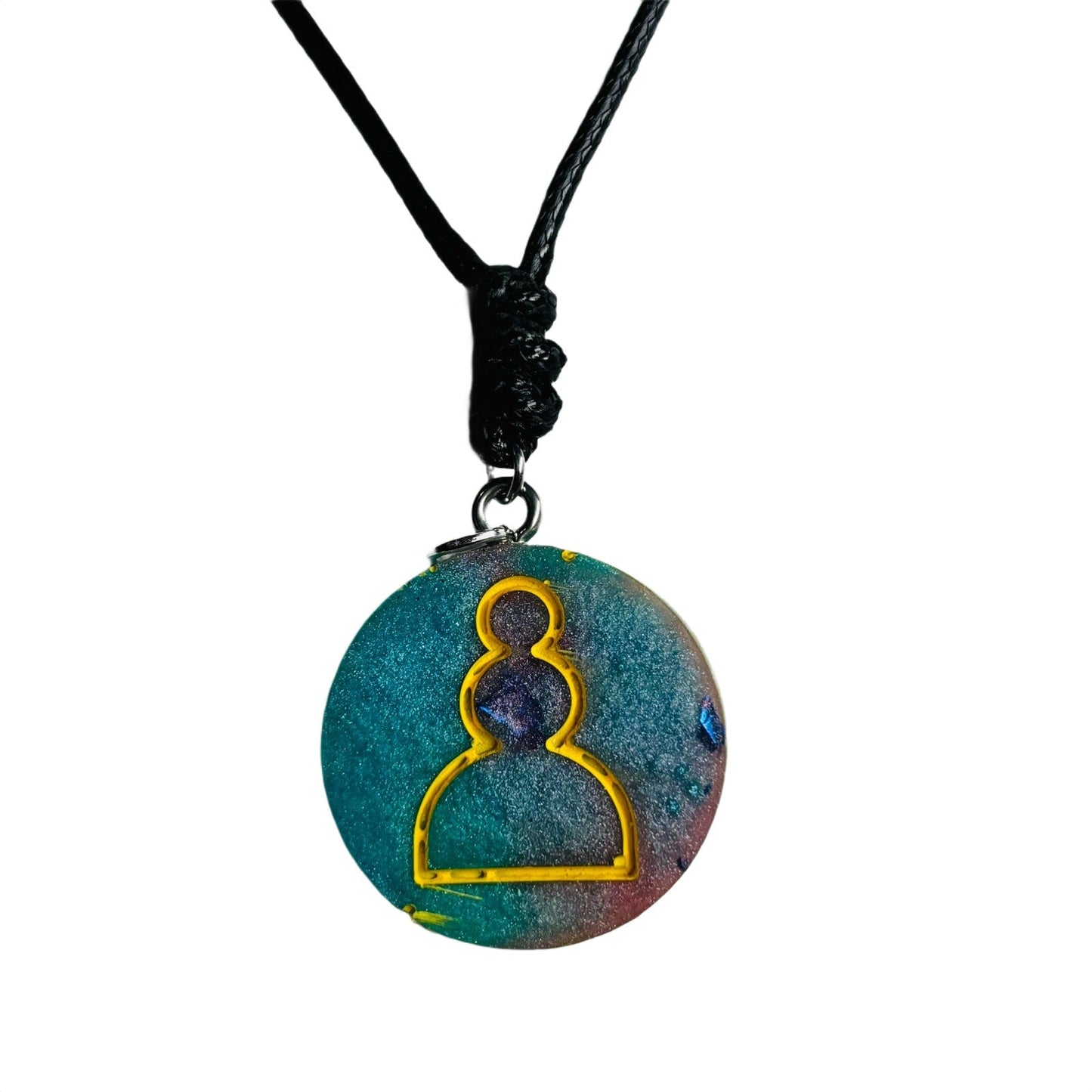 🎁 Blue Swish Pawn - Handmade Resin Chess Necklace (100% off)