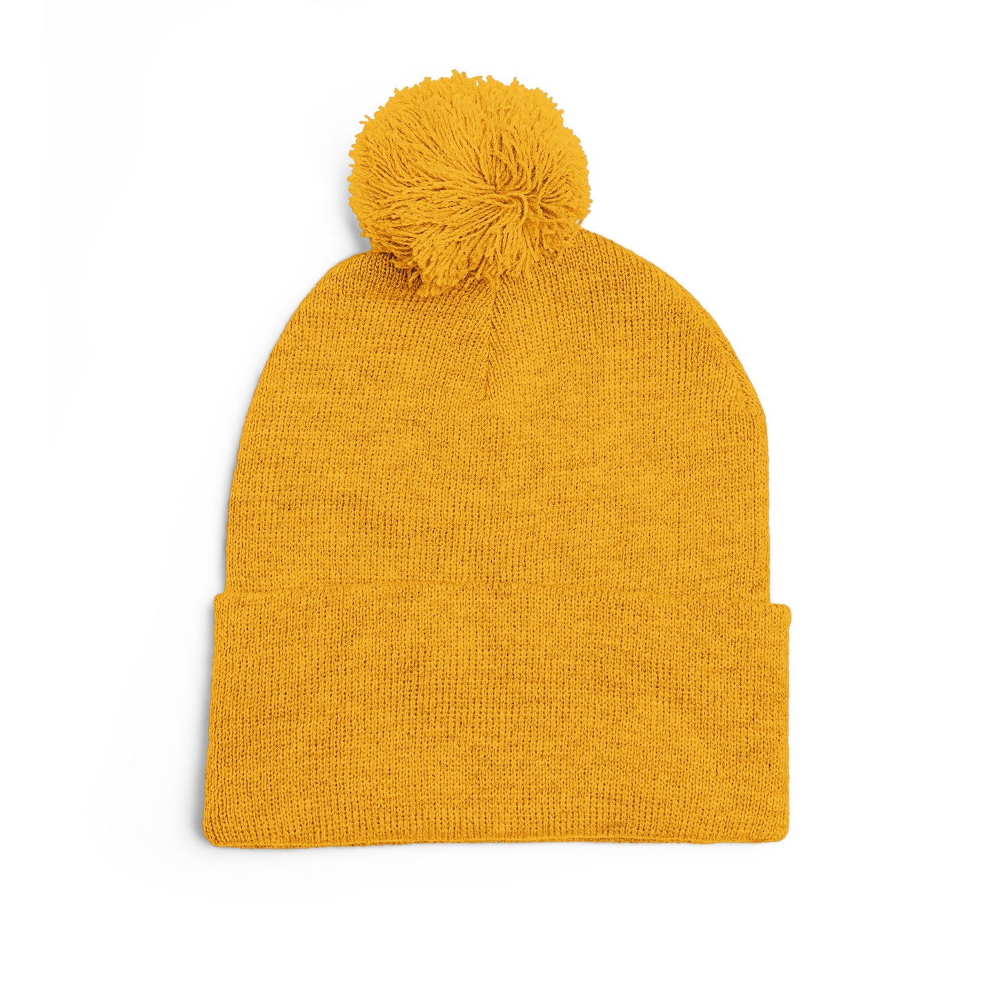 Sunset Chess - Pom Pom Golden Yellow Beanie