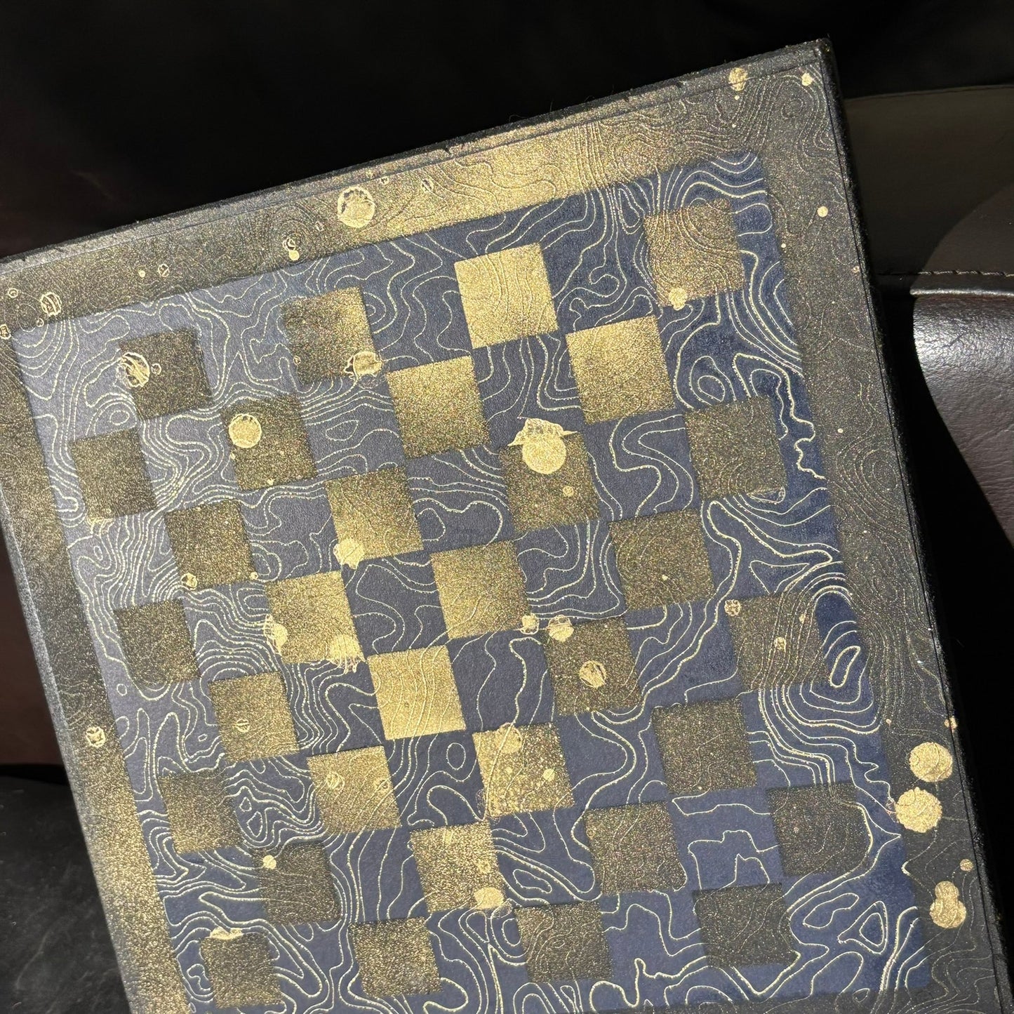 Vintage Gold Swirl - Scrapbook Chess Board
