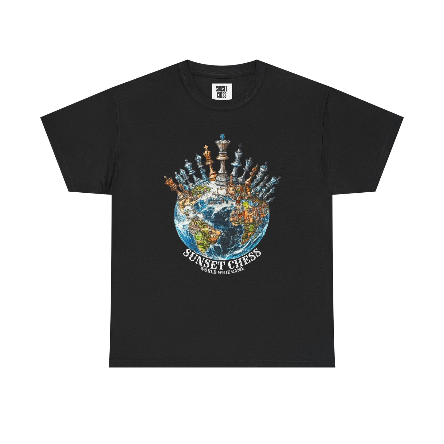 Chess World - Black Chess Tee - Unisex Heavy Cotton Tee