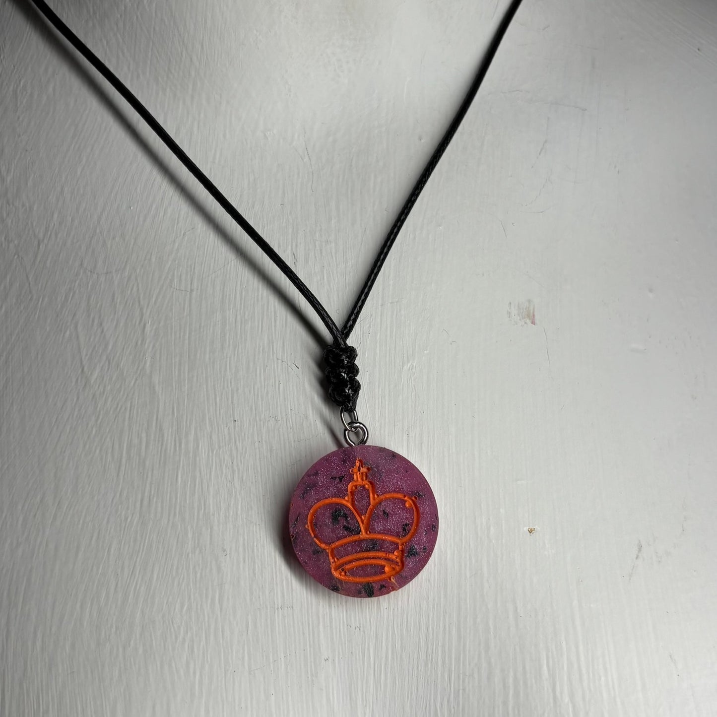 Fancy Colored King - Handmade Resin Chess Necklace