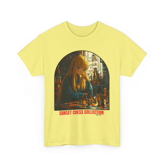 Anime Girl - Cornsilk Yellow Chess T Shirt
