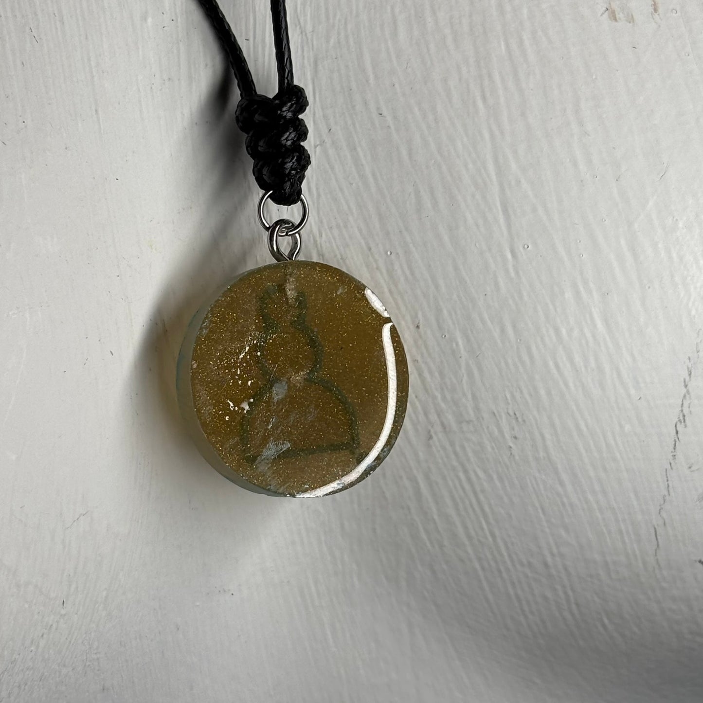 Cream Yellow Pawn - Handmade Resin Chess Necklace