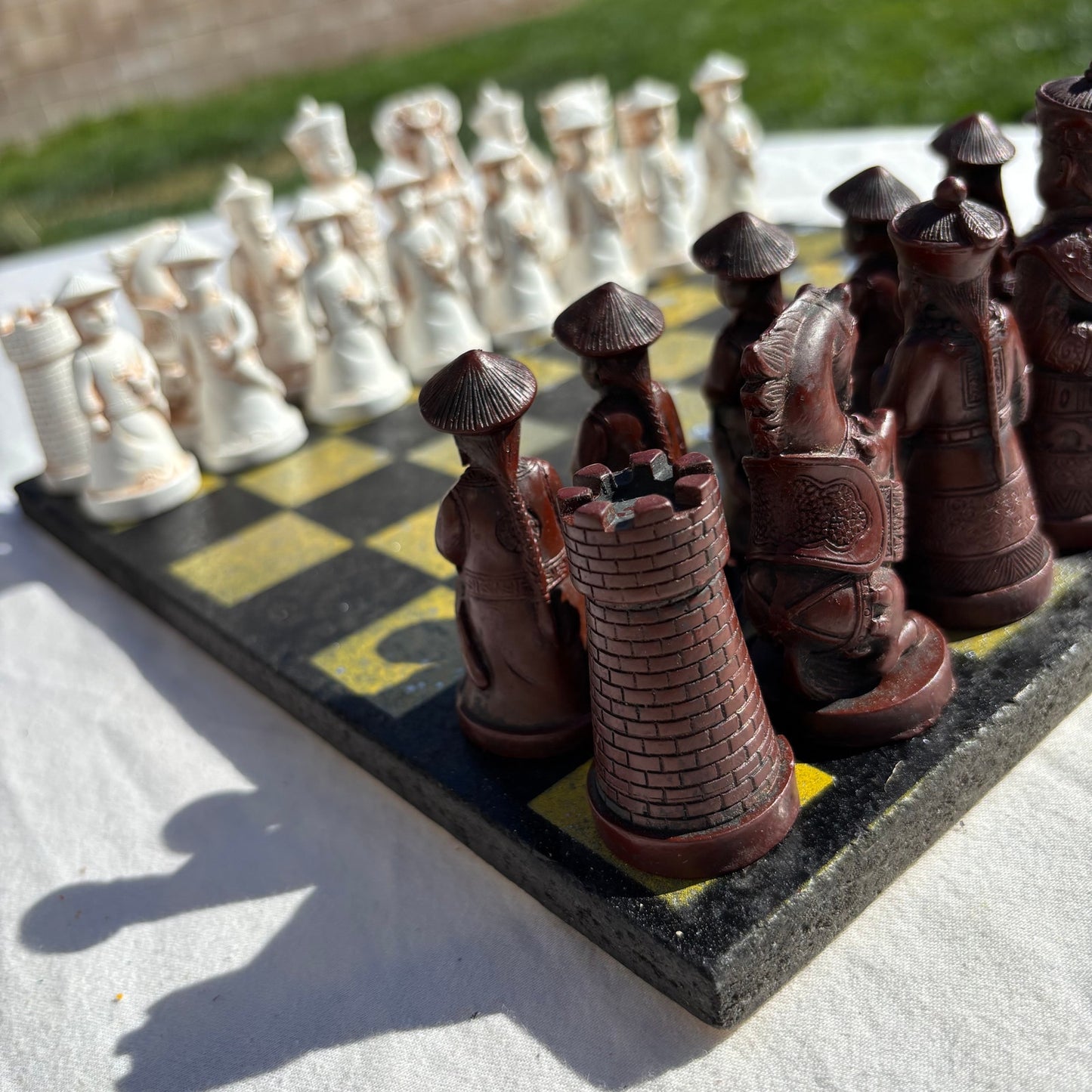 Yellow & Black Stealth - Chinese Edition Chess Set