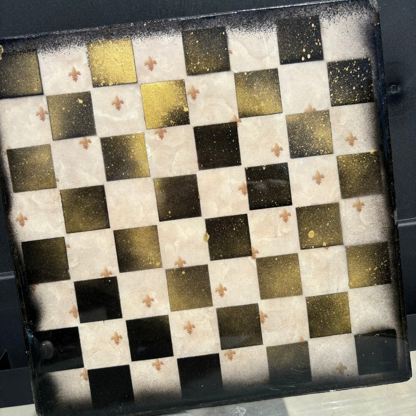 Old School Cream - Resin Coated Chess Board