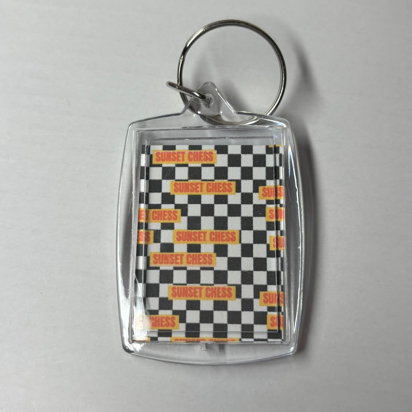 Pink Supreme - Sunset Chess Photo Keychain