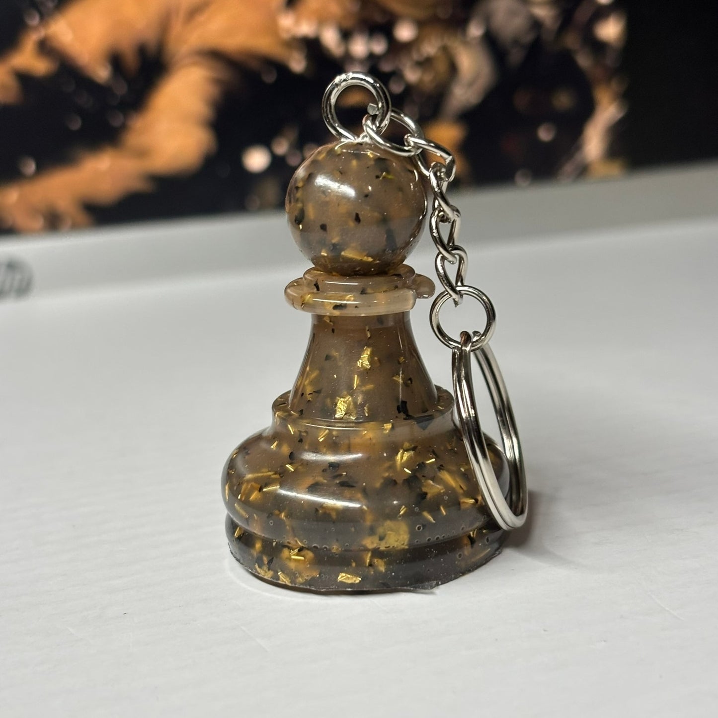 Brown Royal Pawn - Handmade Resin Keychain - Large Edition