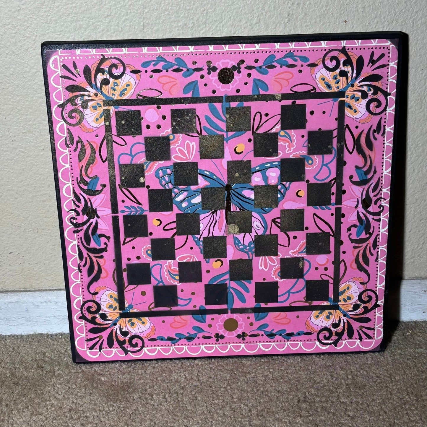 The Pink Butterfly - Scrapbook Chess Board