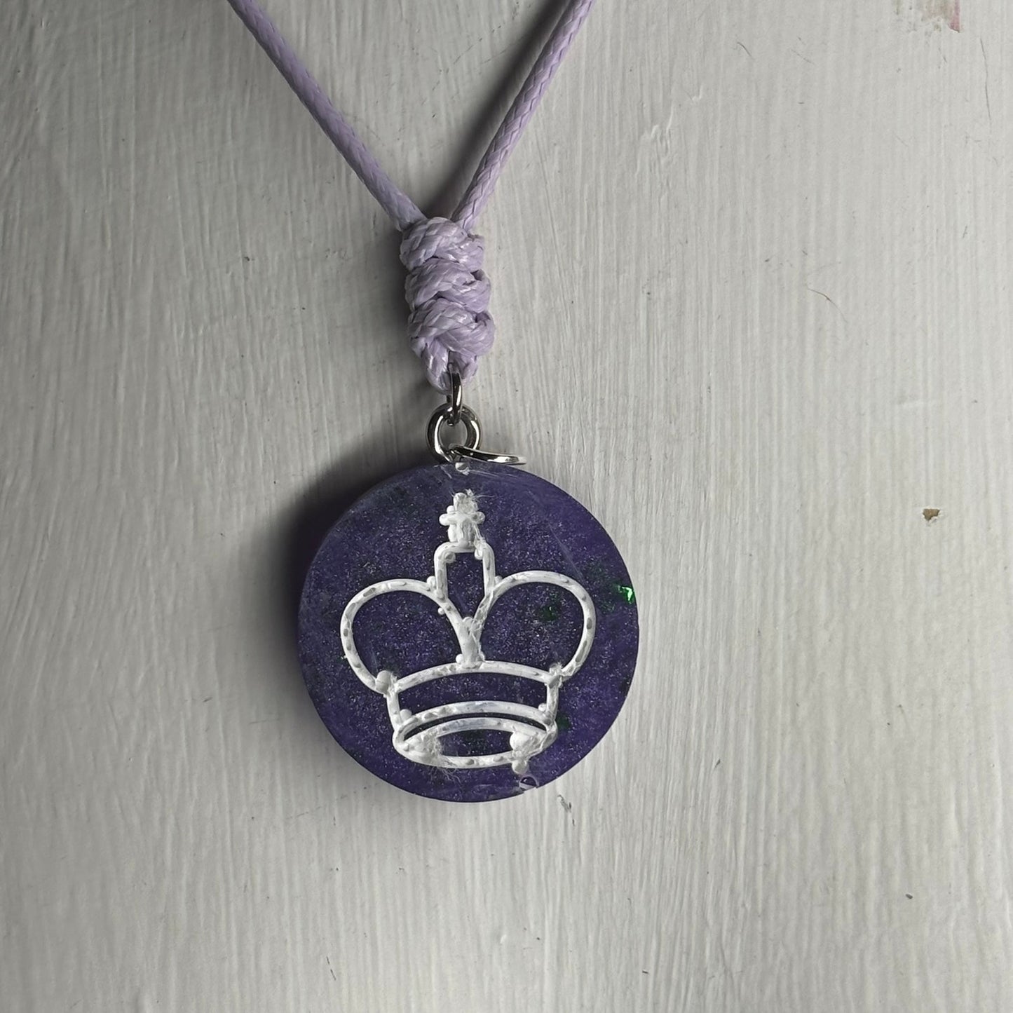 Purple King - Handmade Resin Chess Necklace