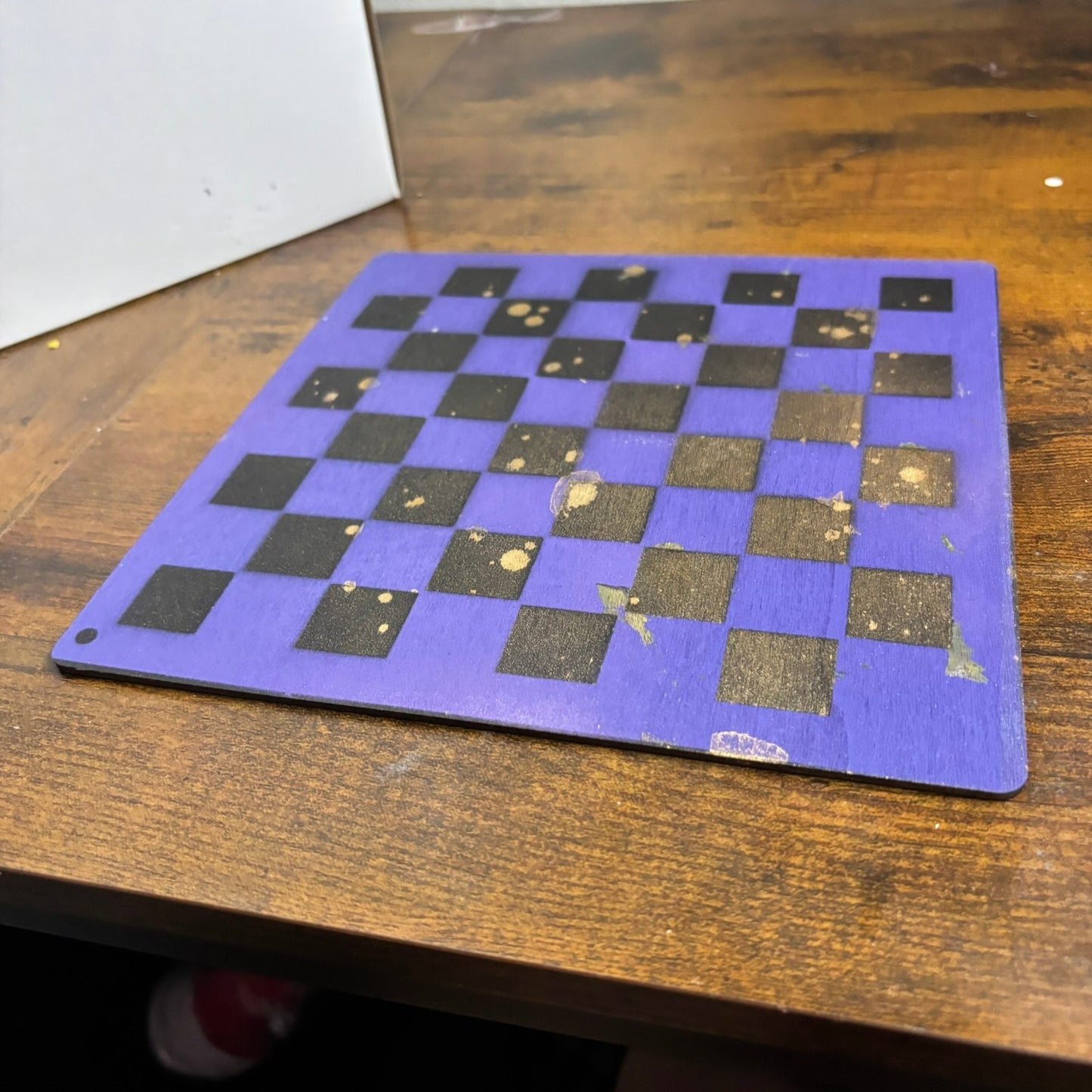 Purple Golden Hue - Painted Thin Wooden Chess Board