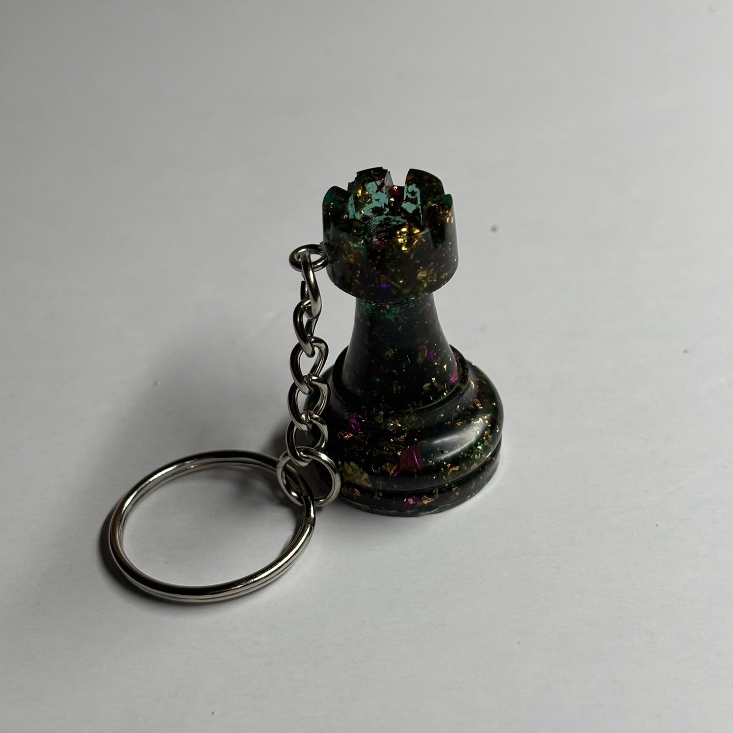 Green Forest Royal Rook - Handmade Resin Keychain
