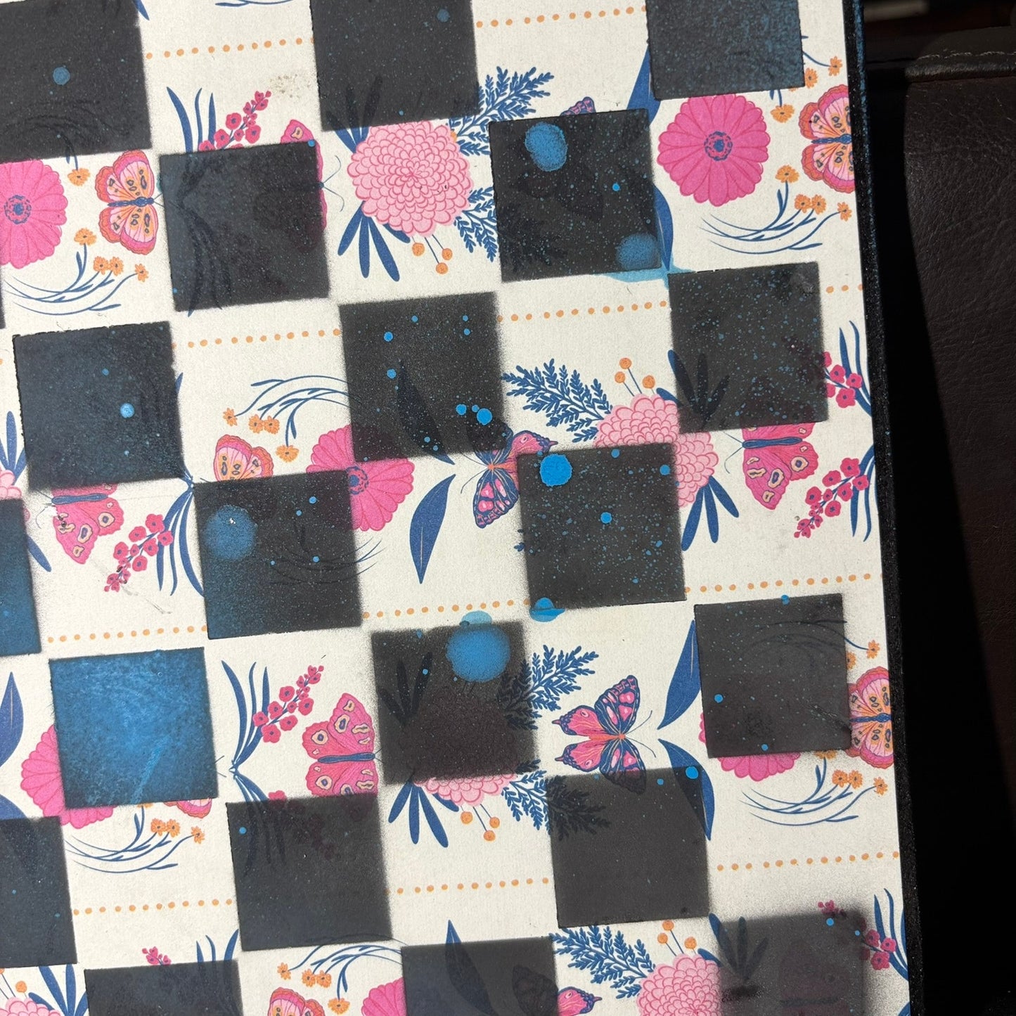 Vintage White Backdrop - Scrapbook Chess Board