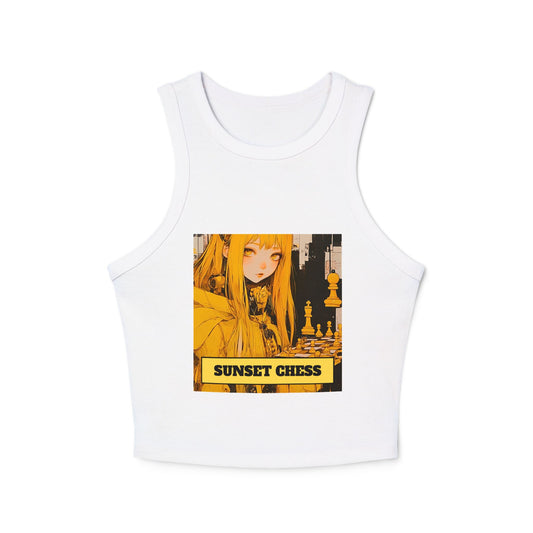 Stronger Thank You Think - Women's White Chess Tank Top