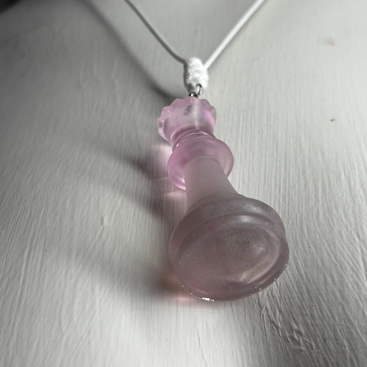 Simple Pink Queen - Handmade Resin Chess Necklace