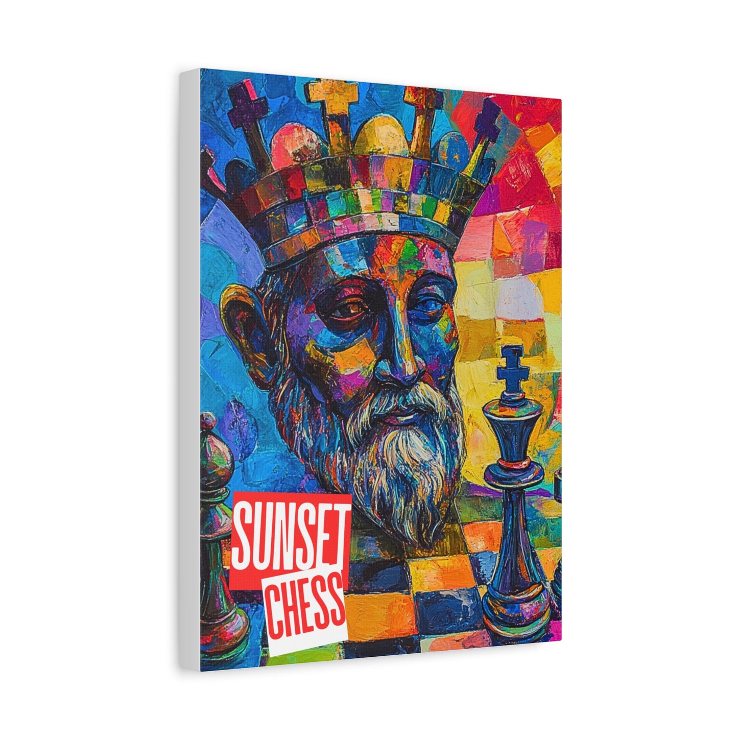 Distraught With Color - Canvas Chess Print 12"x16"