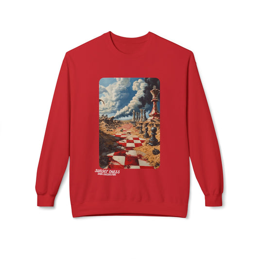 War's Checkmate - Red Crewneck Sweater