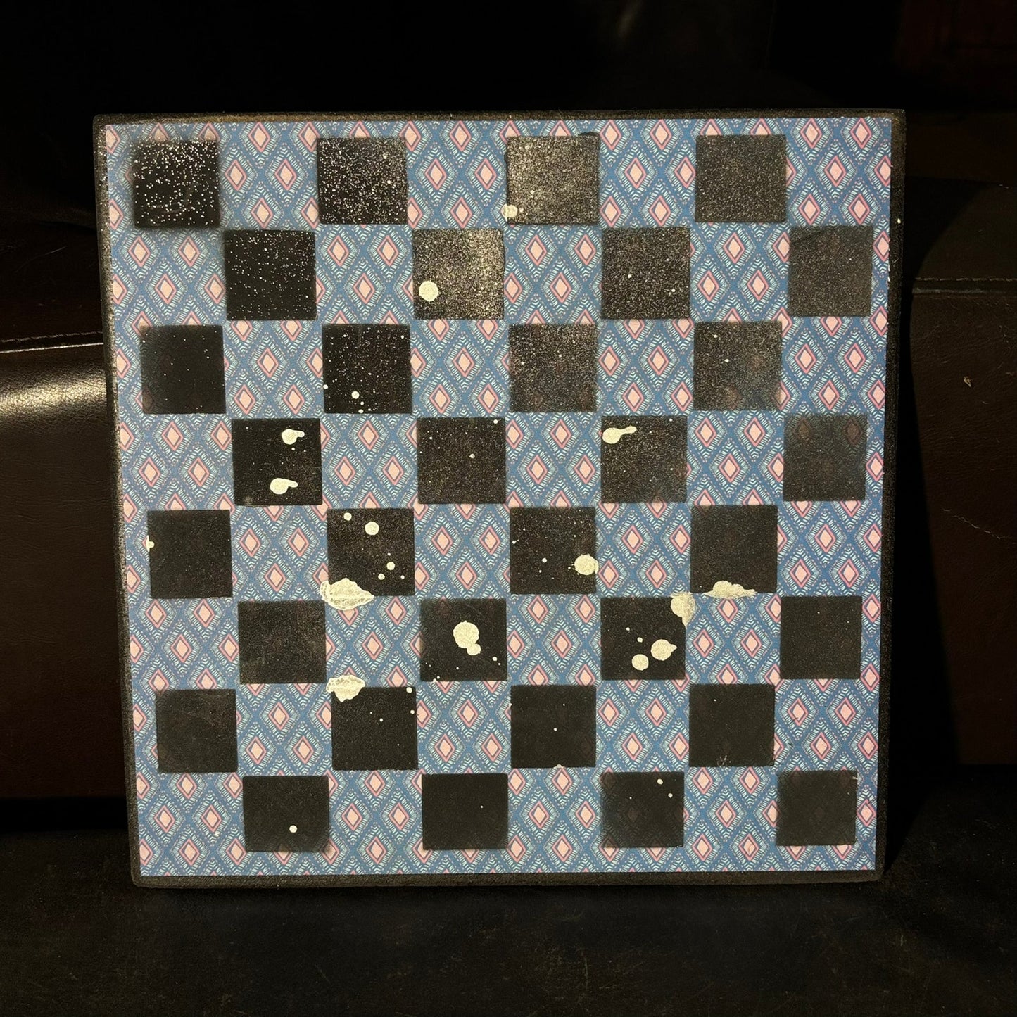 Simple Blue & Pink - Scrapbook Chess Board