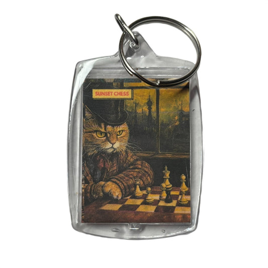 Grumpy Cat - Chess  Photo Keychain
