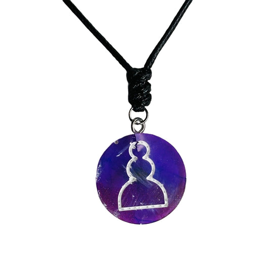 Purple Pawn - Handmade Resin Chess Necklace