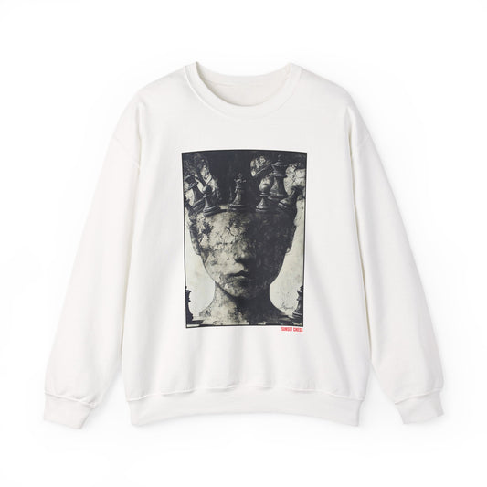 Chess Face - White Chess Crewneck Sweater