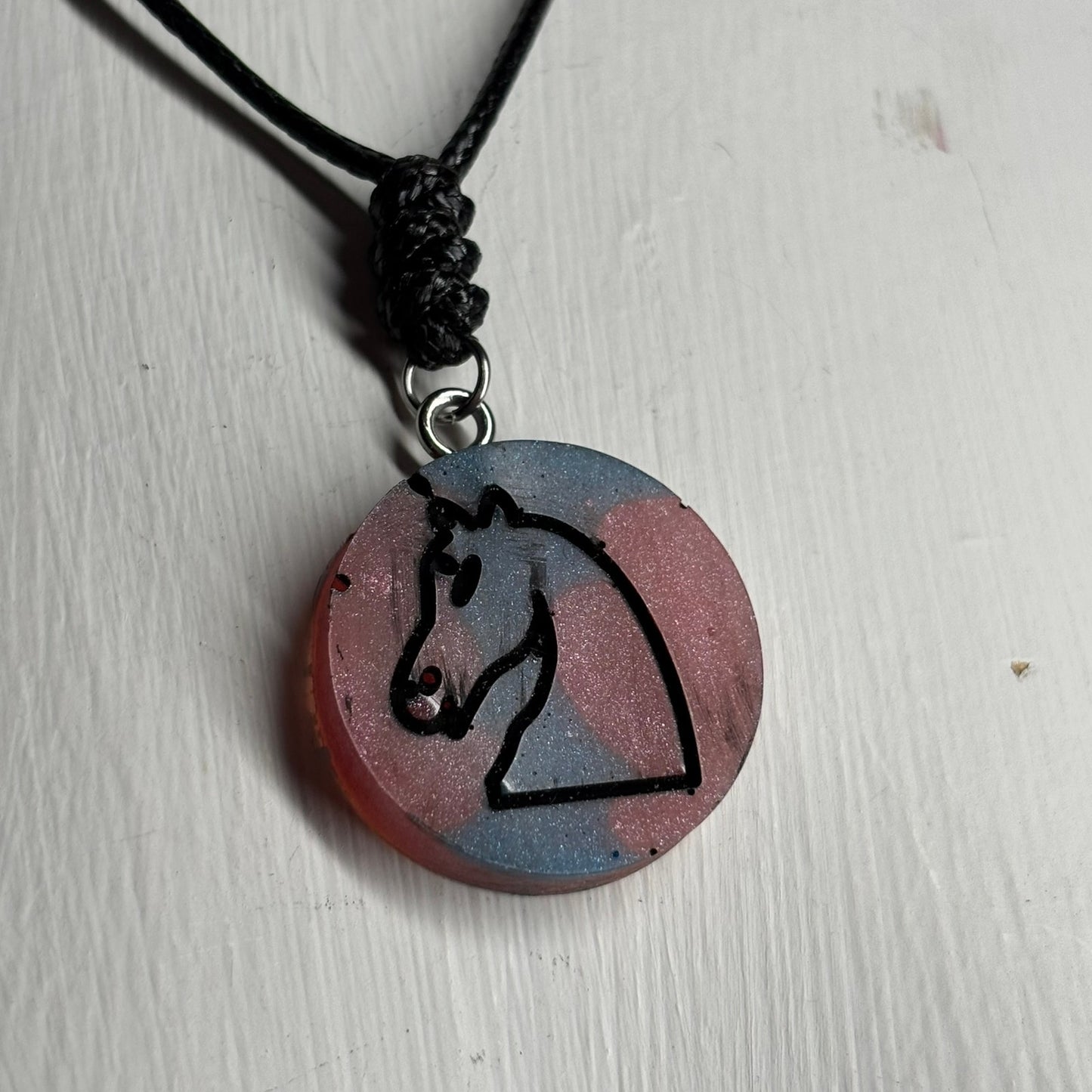 Dark Knight Enmeshment - Handmade Resin Chess Necklace