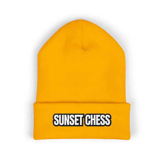 Sunset Chess Drip- Gold Beanie
