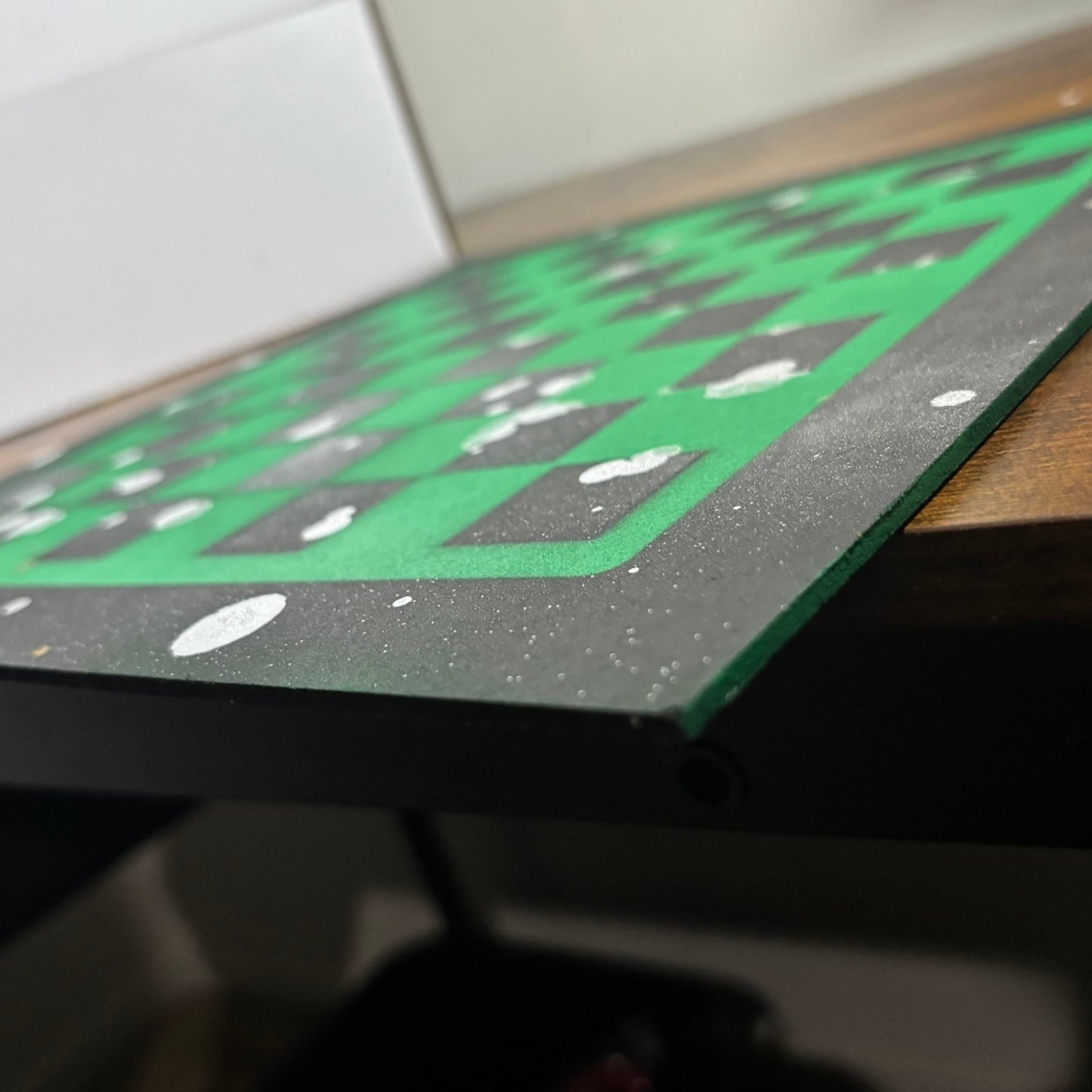 Chrome Green & Black - Painted Chess Board
