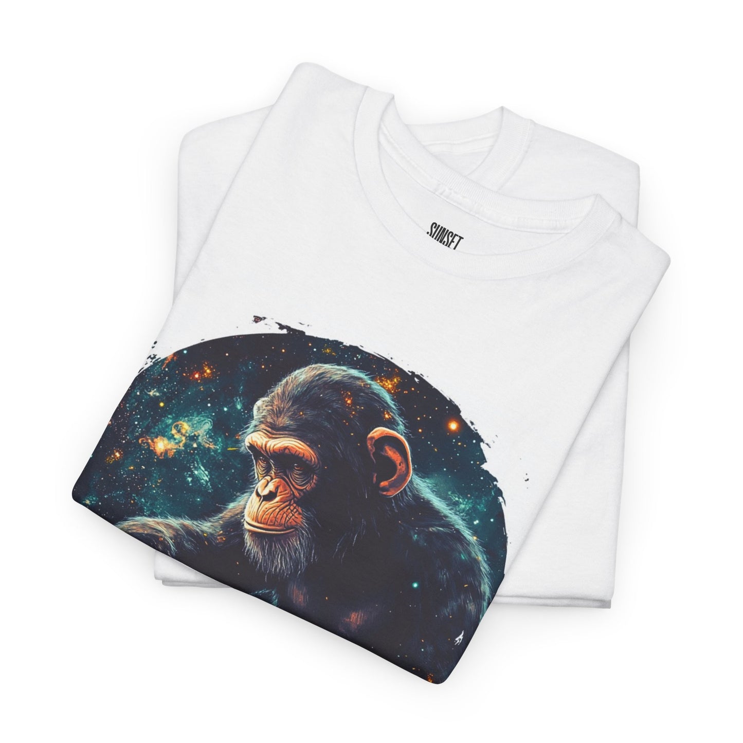 Monkey Playing Chess - Unisex Heavy Cotton  Tee