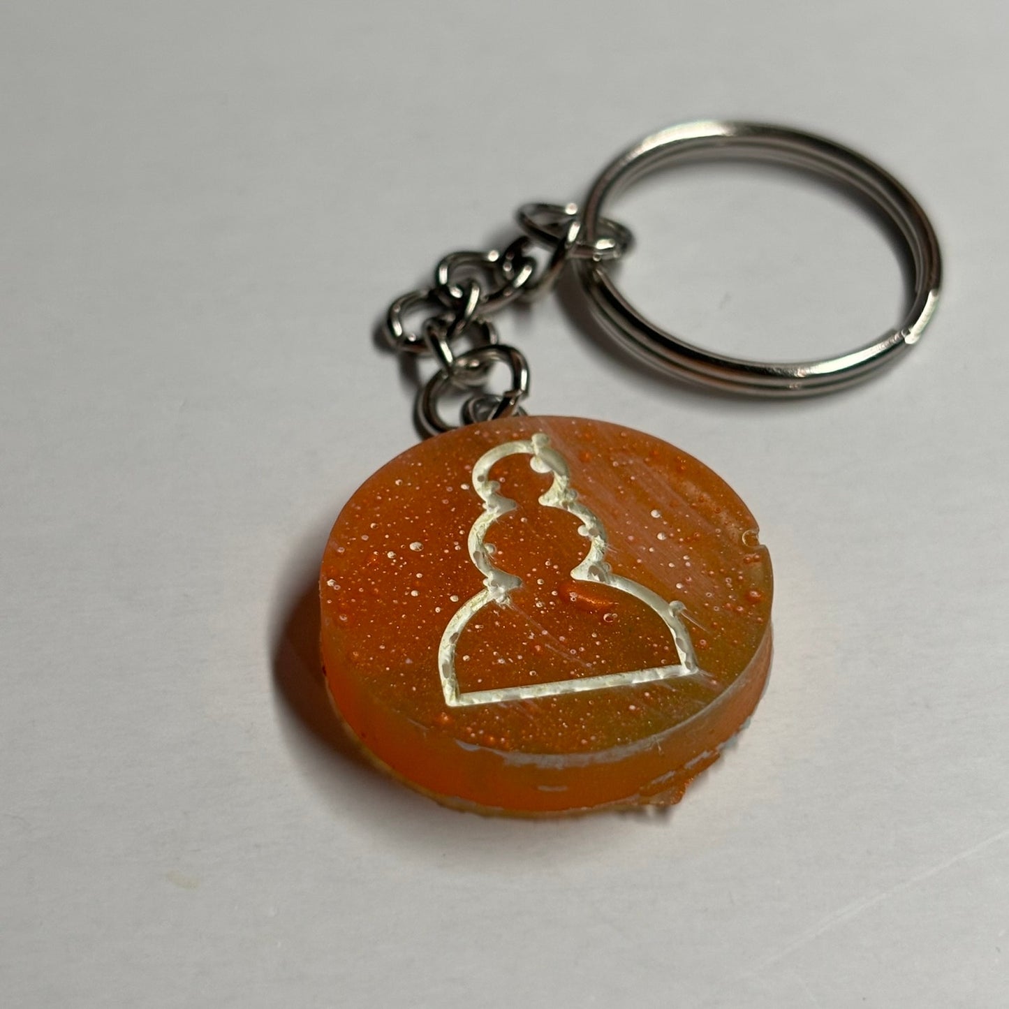 Orange Pawn - Handmade Resin Keychain - Flat Edition