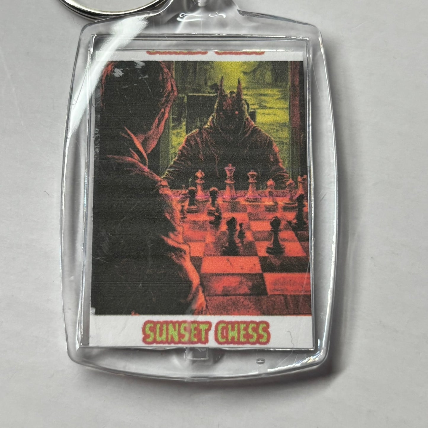 Across From Me - Chess  Photo Keychain