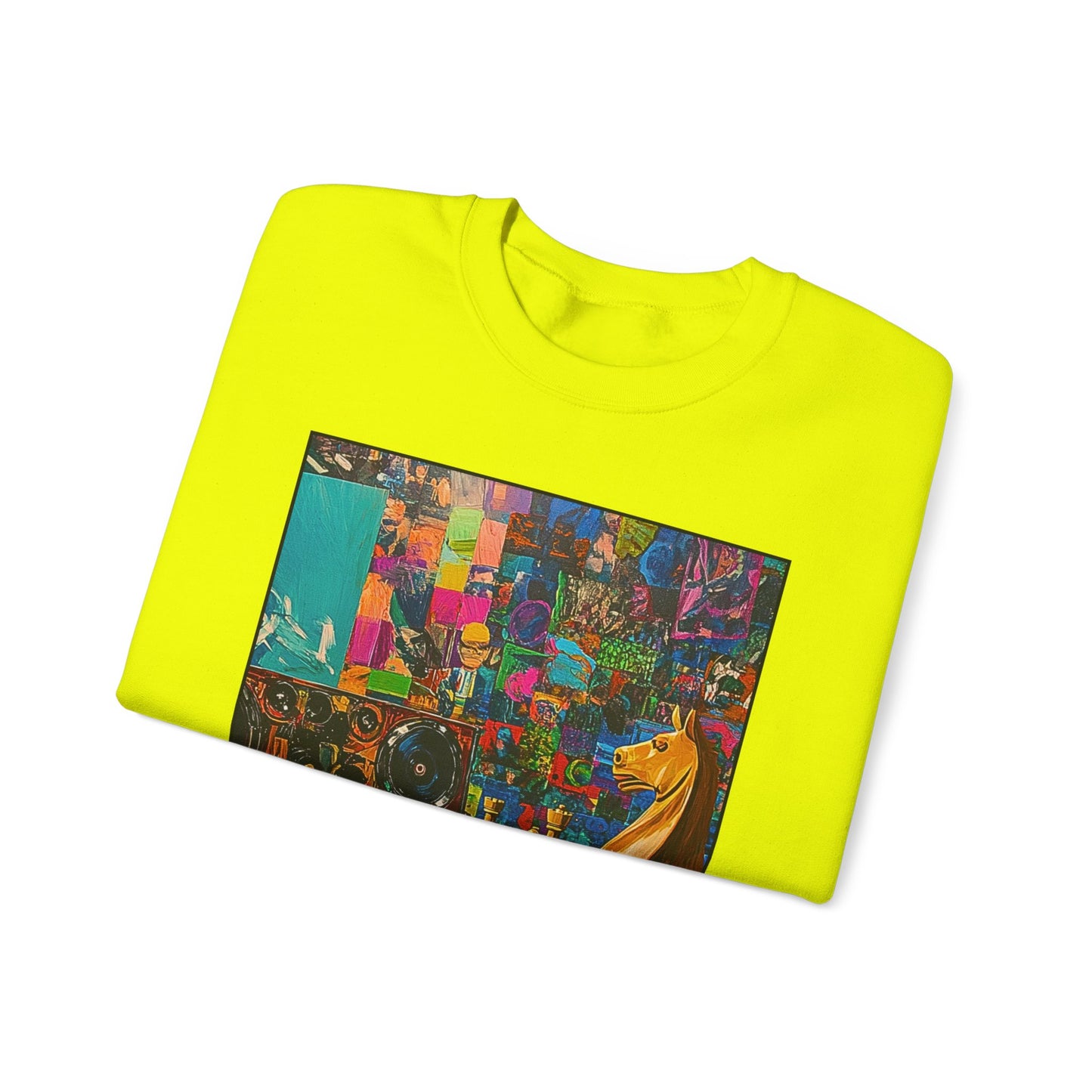 DJ Knight - Neon Green Chess Crewneck Sweater