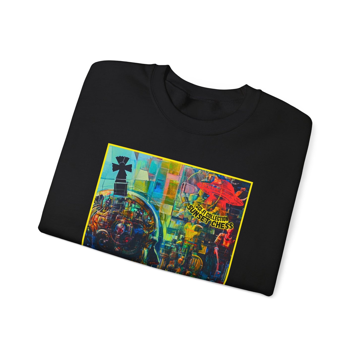Cyberpunk Chess - Black Chess Crewneck Sweater