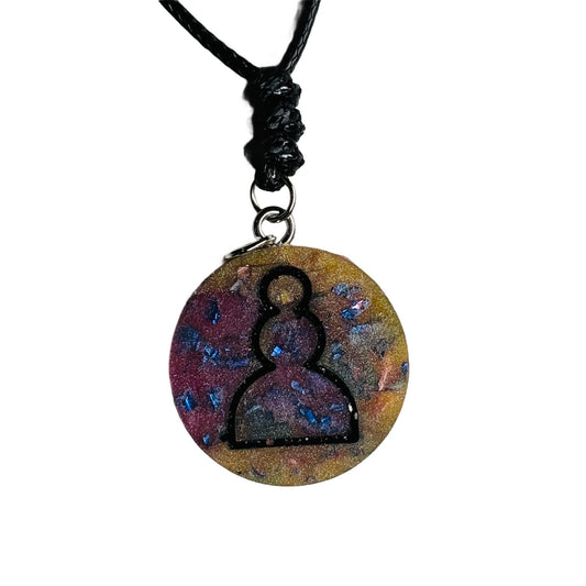 Royal Pink Pawn - Handmade Resin Chess Necklace