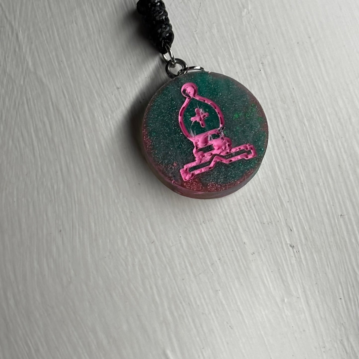 Pink Bishop - Handmade Resin Chess Necklace
