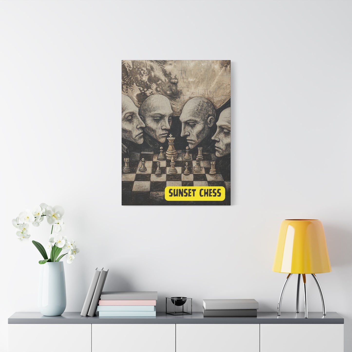 The Four Wise Heads - Canvas Chess Print 24"x32"