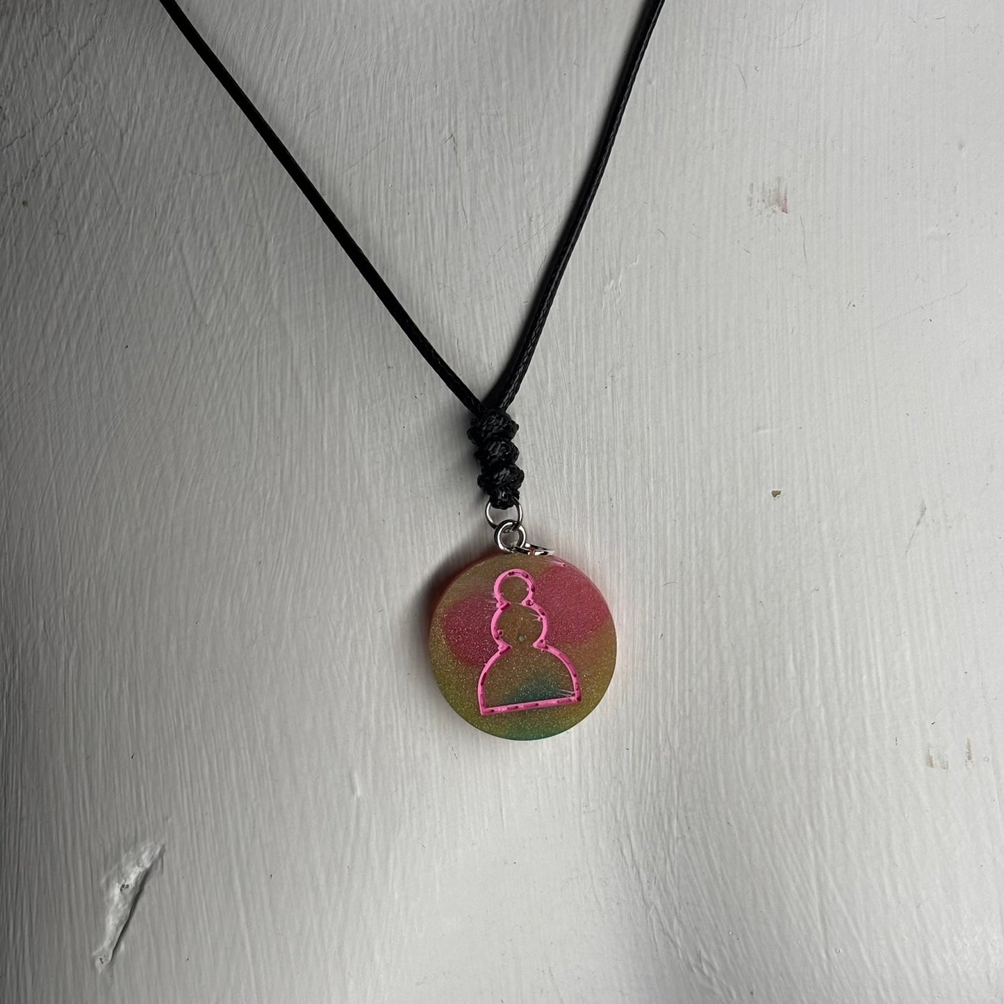 Pink Pawn - Handmade Resin Chess Necklace