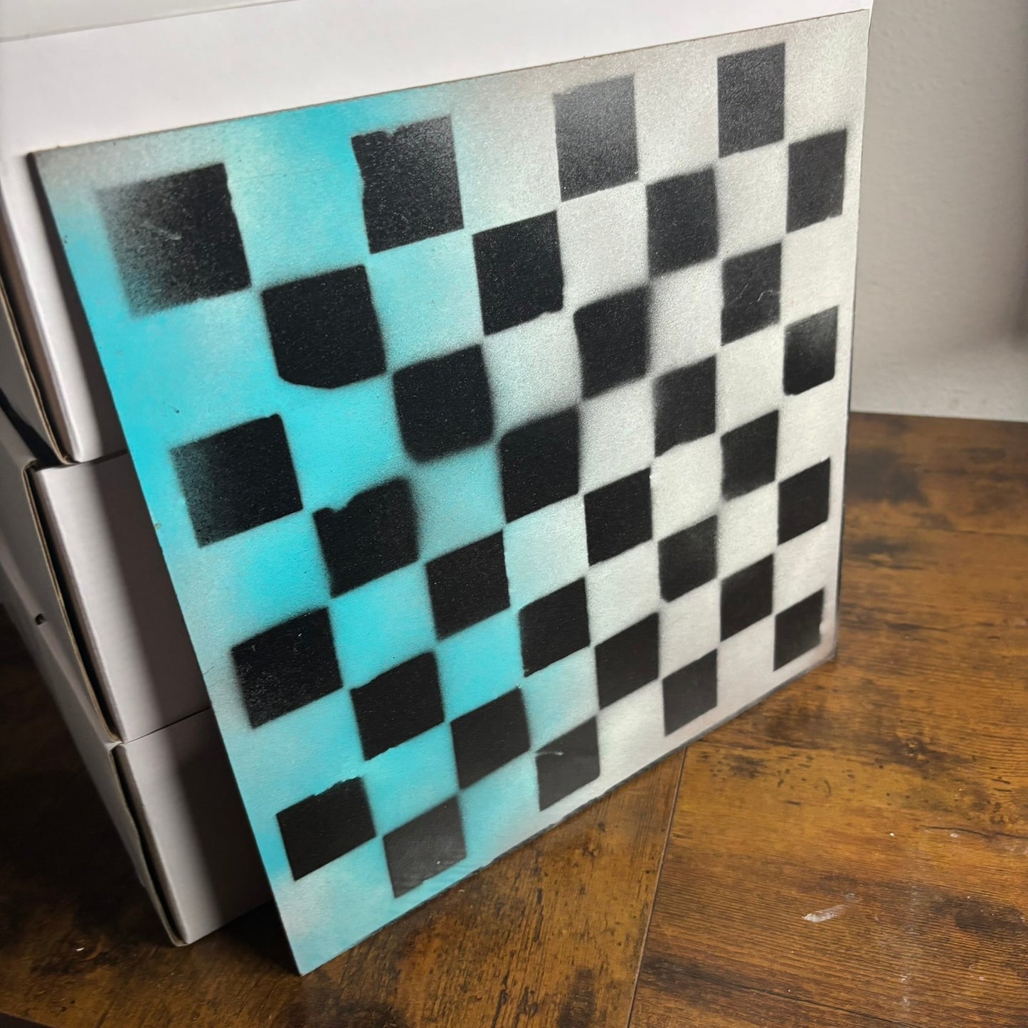 Snow Blue - Painted Chess Board
