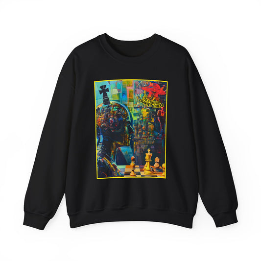 Cyberpunk Chess - Black Chess Crewneck Sweater